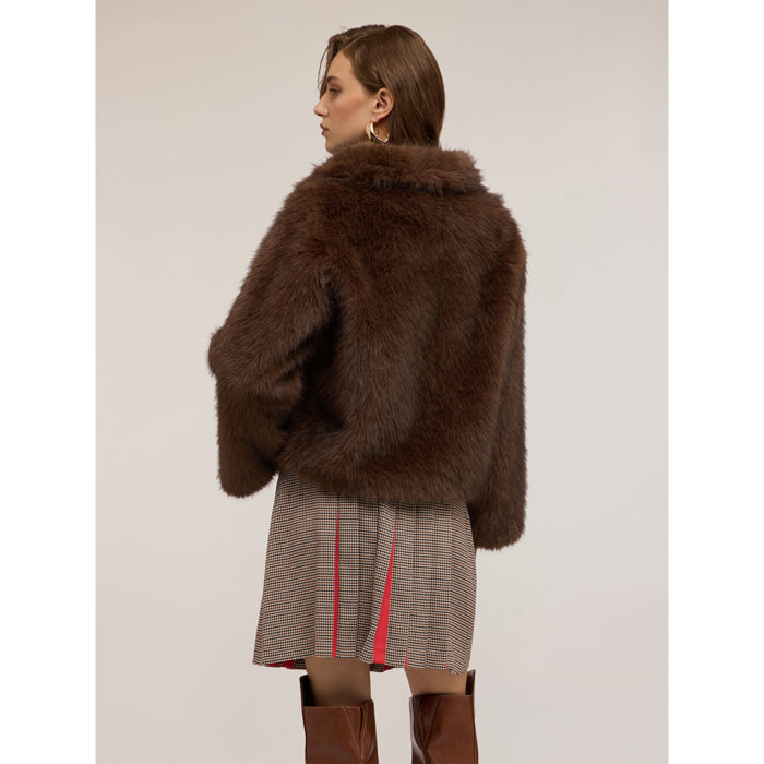 Motivi - Giubbotto corto con collo alto - Marrone