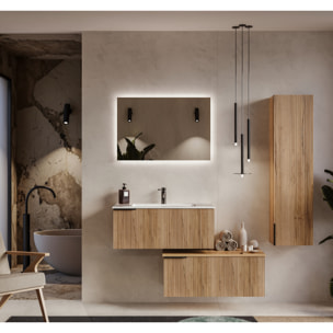 MOBILE DA BAGNO CANNES 90 ROVERE CHIARO- 6 PEZZI