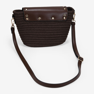 Bolso bandolera marrón con solapa