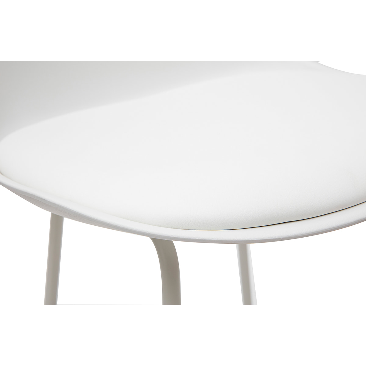 Tabourets de bar design blancs pieds métal 65 cm (lot de 2) FRANZ