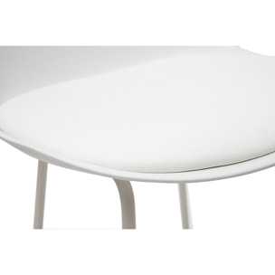 Tabourets de bar design blancs pieds métal 65 cm (lot de 2) FRANZ