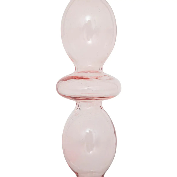 Chandelier verre rose clair H25,7cm