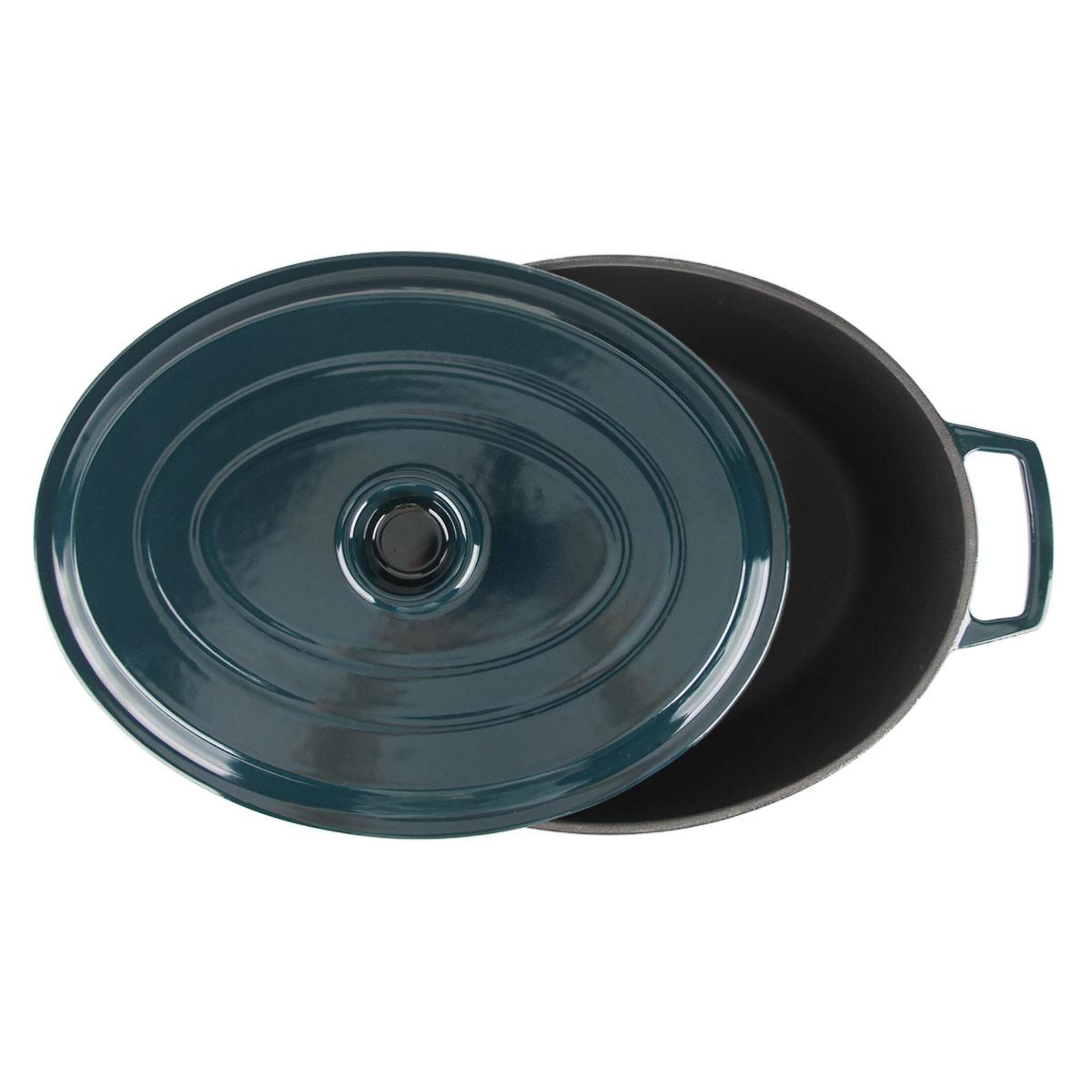 Cocotte en fonte ovale 33cm - "Masseiron Emeraude"