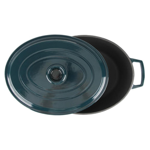 Cocotte en fonte ovale 33cm - "Masseiron Emeraude"