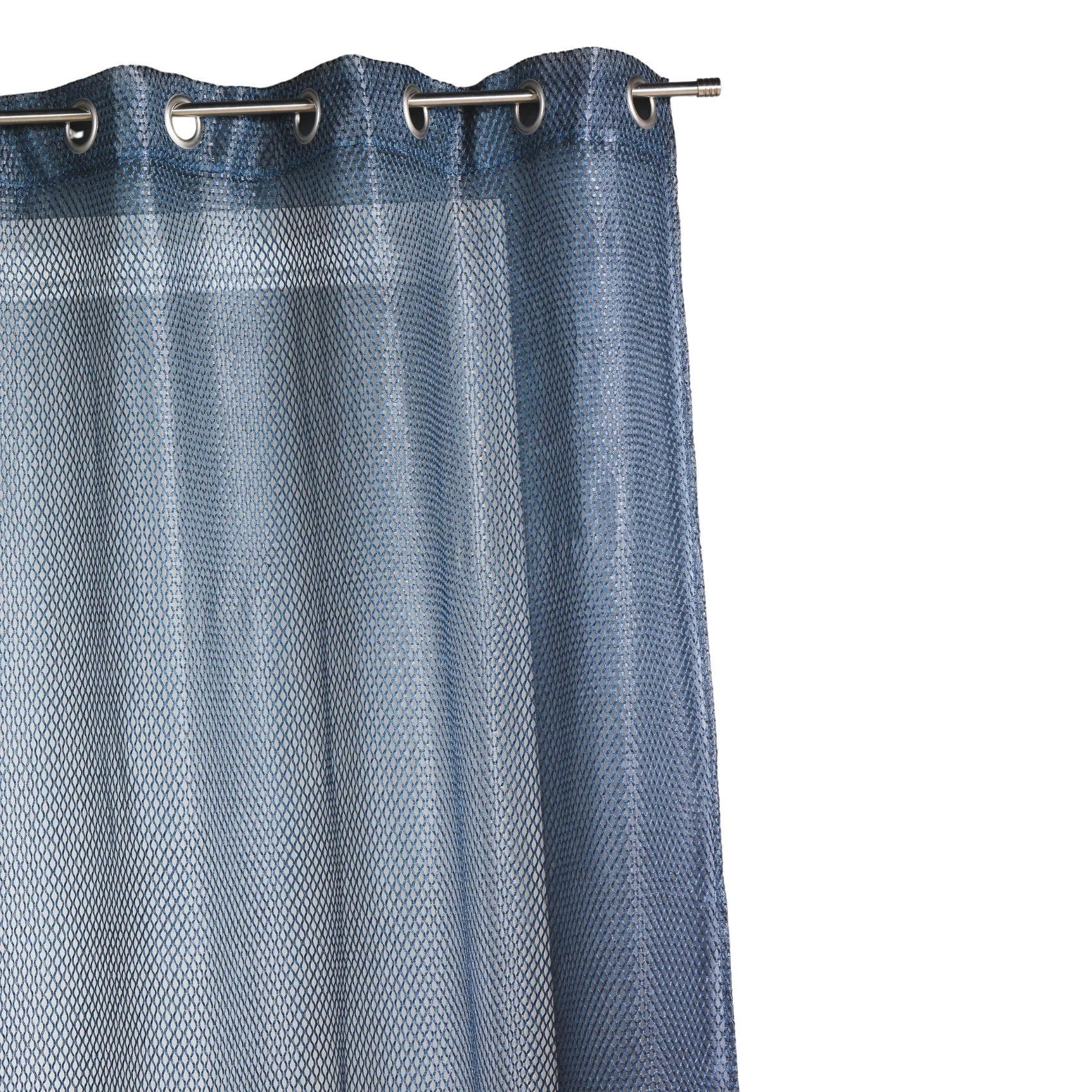 Voilage en organza fantaisie  - Effet 'résille' - Bleu