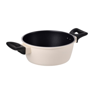 Cacerola con tapa en aluminio forjado de color blanco, apta para inducción y expert nerja san ignacio