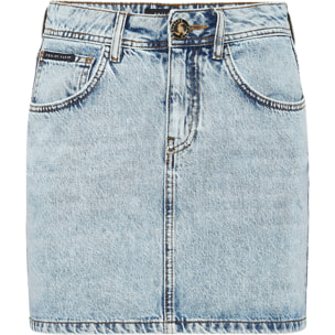 PHILIPP PLEIN Denim Mini Skirt Skull