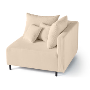 Edinburg - module d'assise d'angle droit - en velours côtelé - Beige