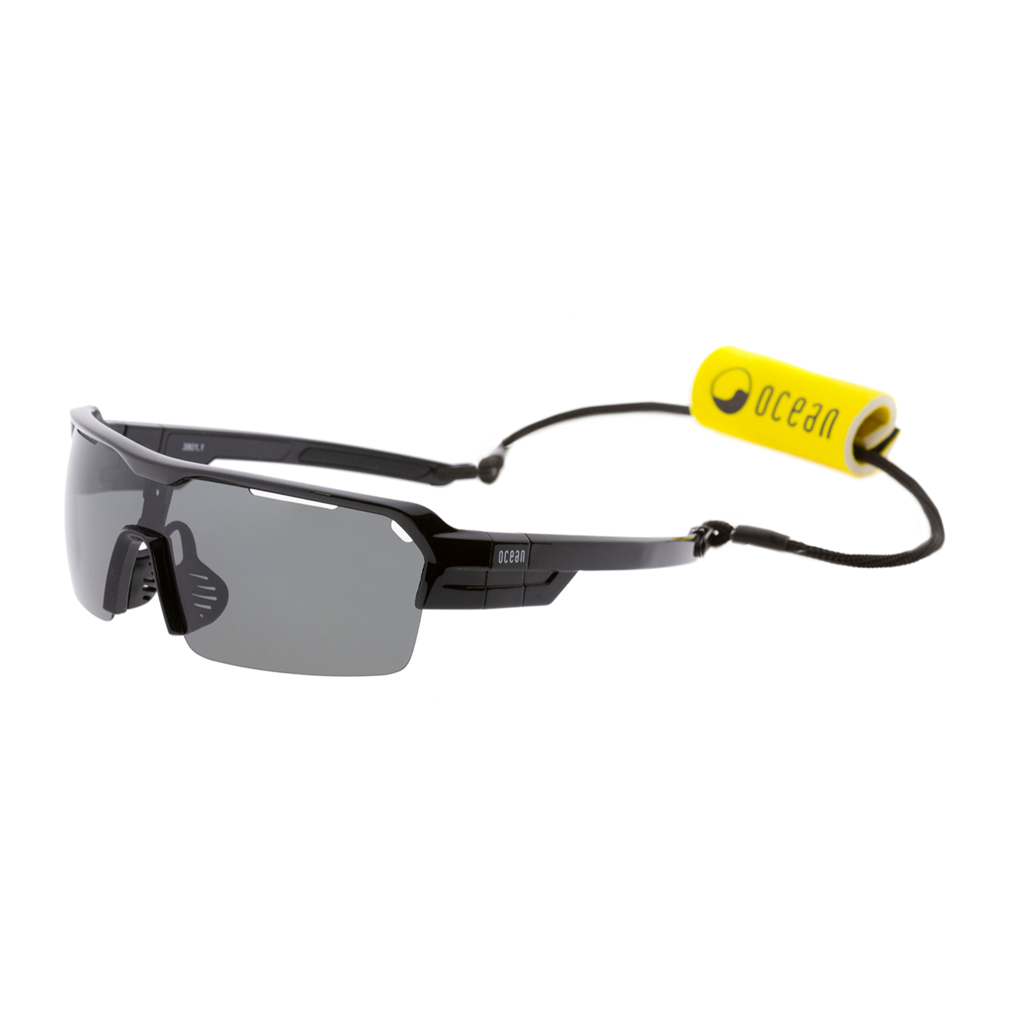Gafas de deportes acuáticos OCEAN RACE - Negro brillante / Ahumada y plaquetas y puntas negras