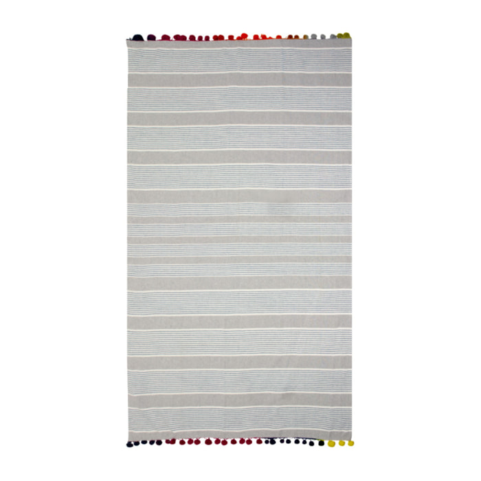 Telo Mare Fouta Modello Multicolor Con Pon Pon