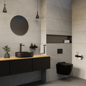 PixL 50 x 36,5 x 12 cm vasque à poser Infinitio, sans trop-plein, noir (CEPX5037BKM)