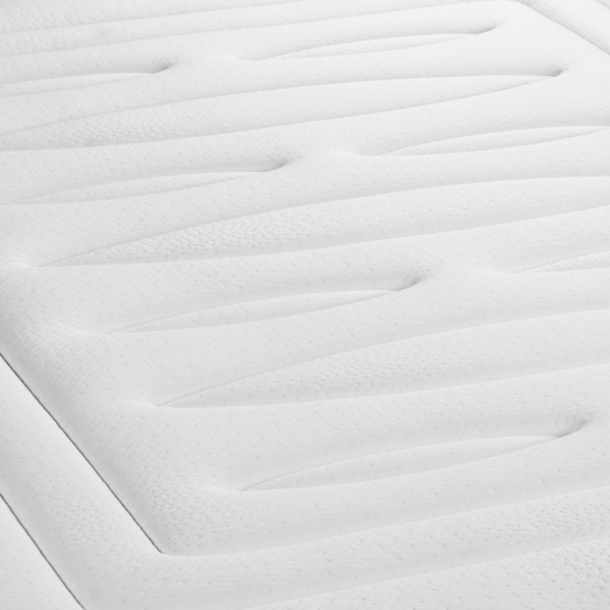 Pack prêt à dormir matelas LANCASTER ressorts ensachés et mémoire de forme + sommier kit blanc + Couette + 2 oreillers