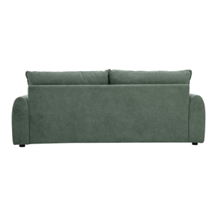Canapé 3 places en tissu chenille vert kaki PIO