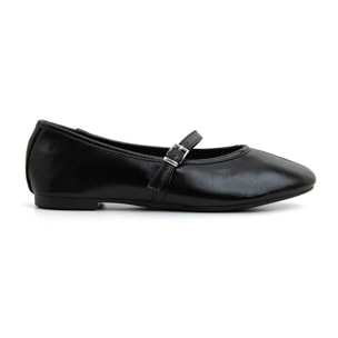 Ballerina classica in vernice con cinturino - NERO