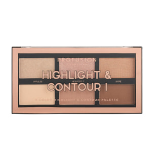 Palette Highlight & Contour I - Teint 6 Couleurs