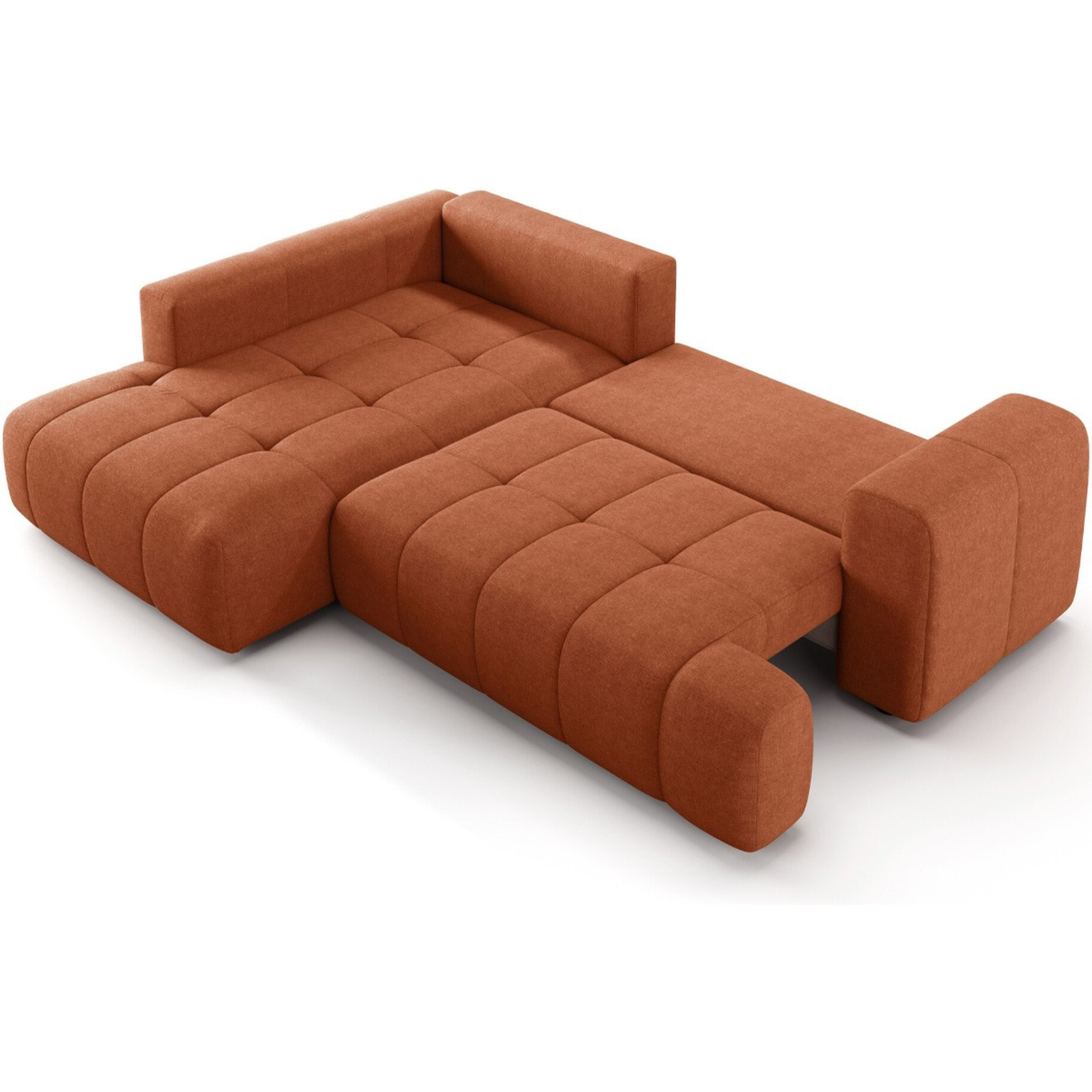 Canapé d'angle gauche convertible 4 places en tissu chenille - ouverture rapide - BRERA