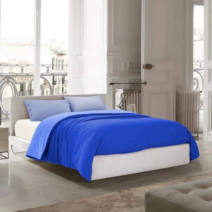 Intrecci Parure Copripiumino Bicolore 100% Cotone Singolo