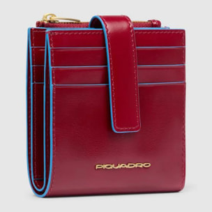 Piquadro Portacarte di credito in pelle con portamonete, schermato con protezione RFID