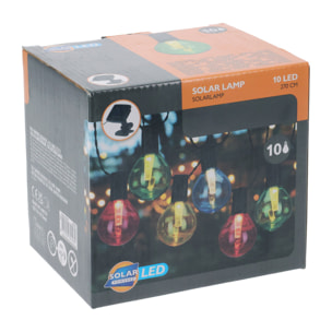 Set de luces led multicolores de panel solar y batería recargable incluida