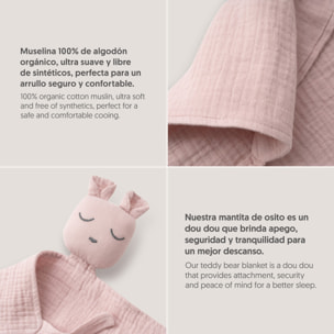 Capa Baño 1X1 Mod Oso+Dudu Muselina Rosa Maquillaje