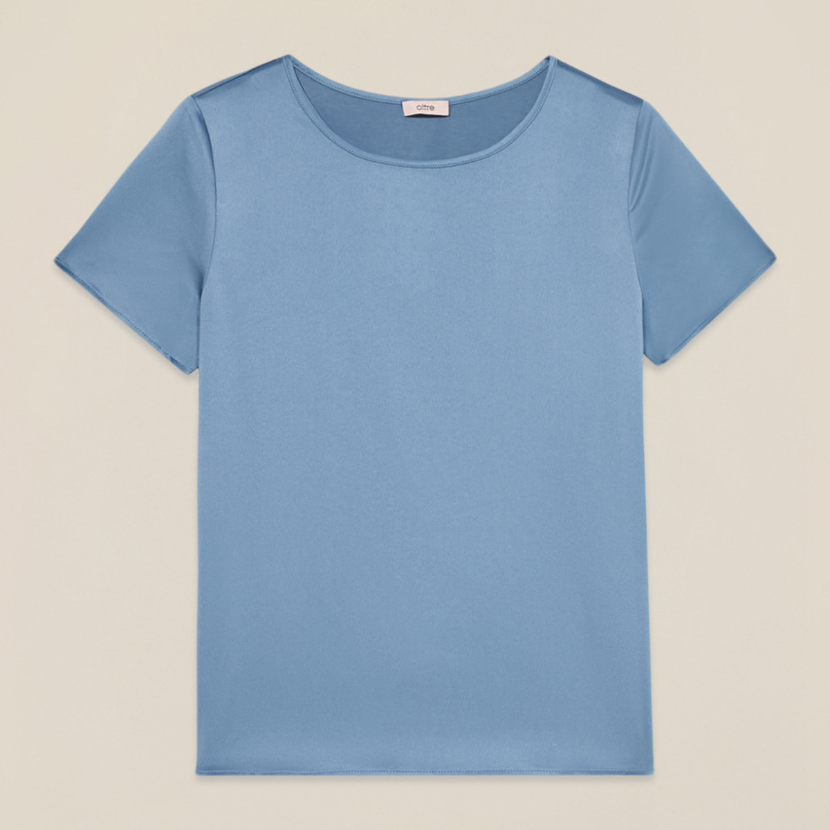 Oltre - T-shirt bimaterica - Azzurro