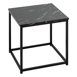 Lot de 2 tables basses Jones effet marbre noir L37/33cm