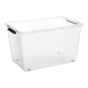 Boîte de rangement Clip'N Box rectangulaire 60L transparent