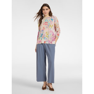 Elena Mirò - Pantaloni ampi con pieghe - Grigio