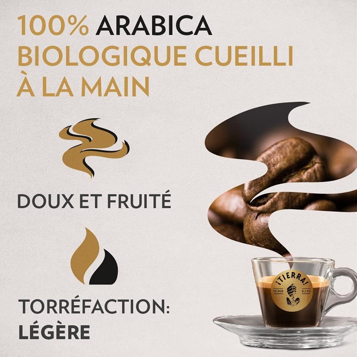 Café Grains Voix de la terre Planet 500g 100% arabica certifié bio