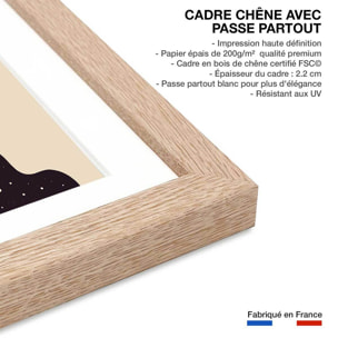 Affiche enfant envol cosmique  Affiche + cadre en bois - Chêne