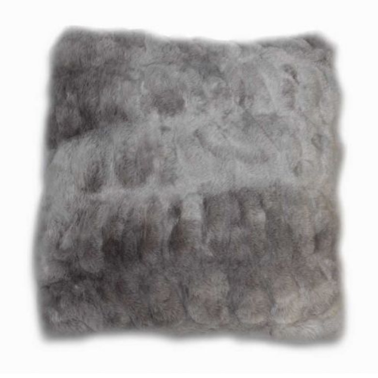 Coussin gris doux en fausse fourrure - COCOON