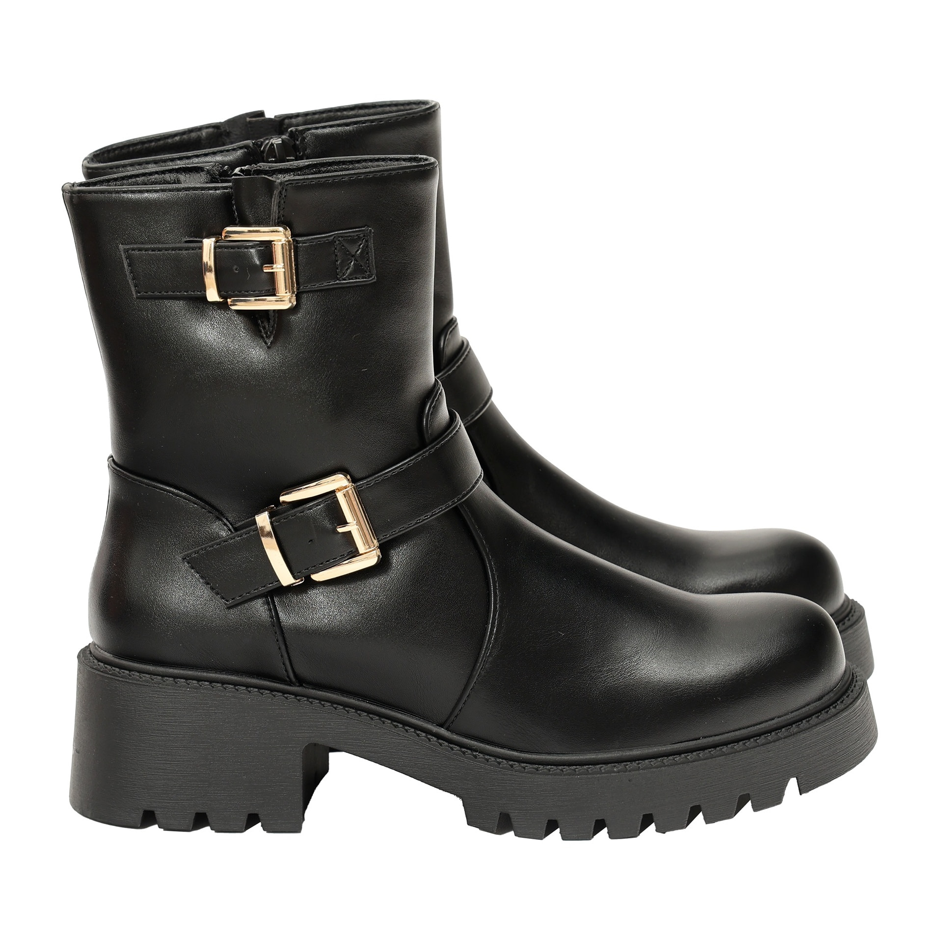 Stivaletti in simil pelle con fondo in gomma