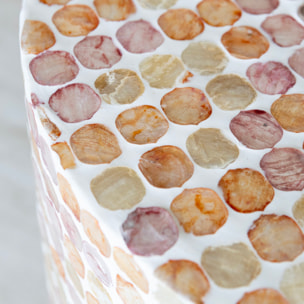 Table d'appoint cylindrique en coquille de capiz rose SOLNA