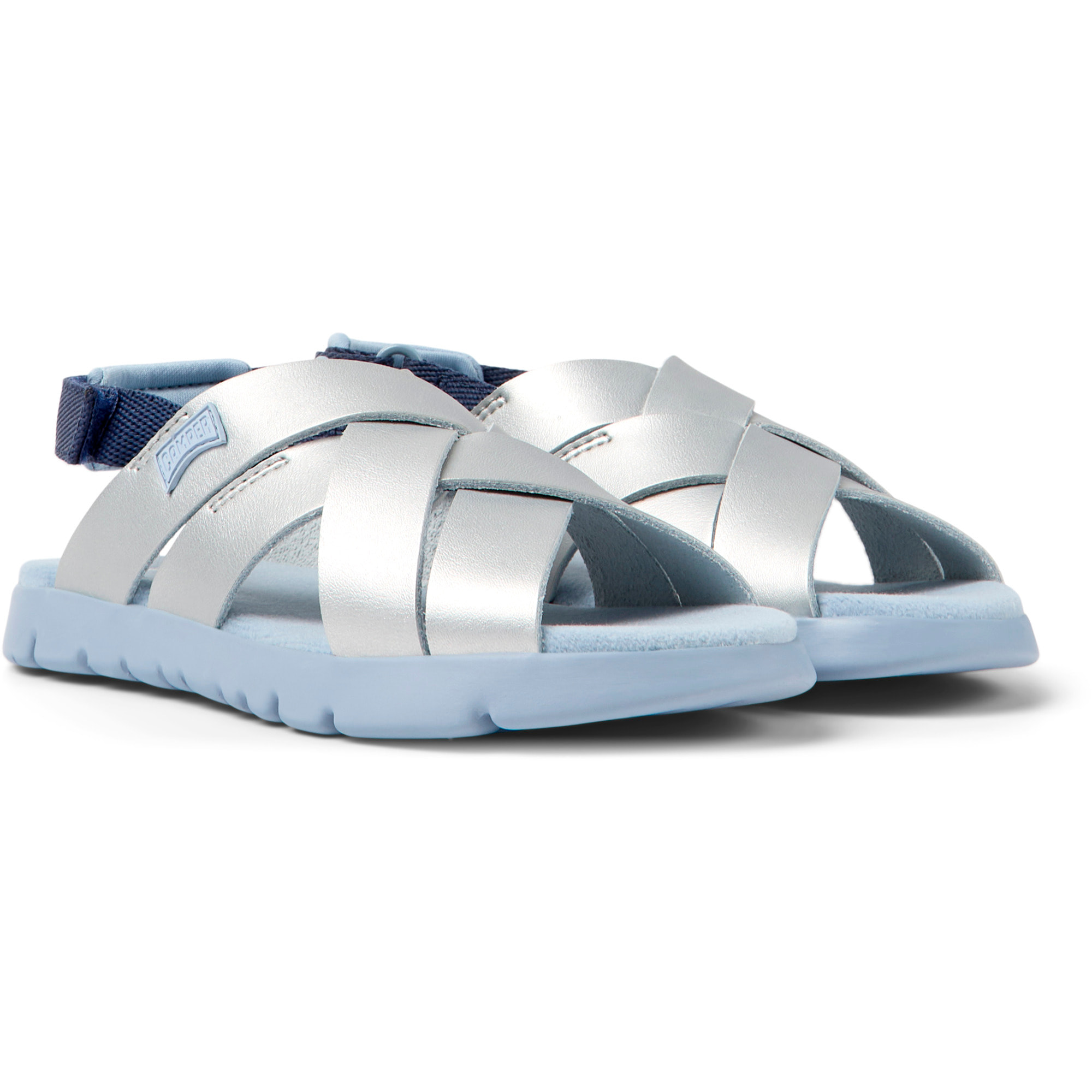Sandalias - CAMPER Oruga - Plateado - Cuero liso