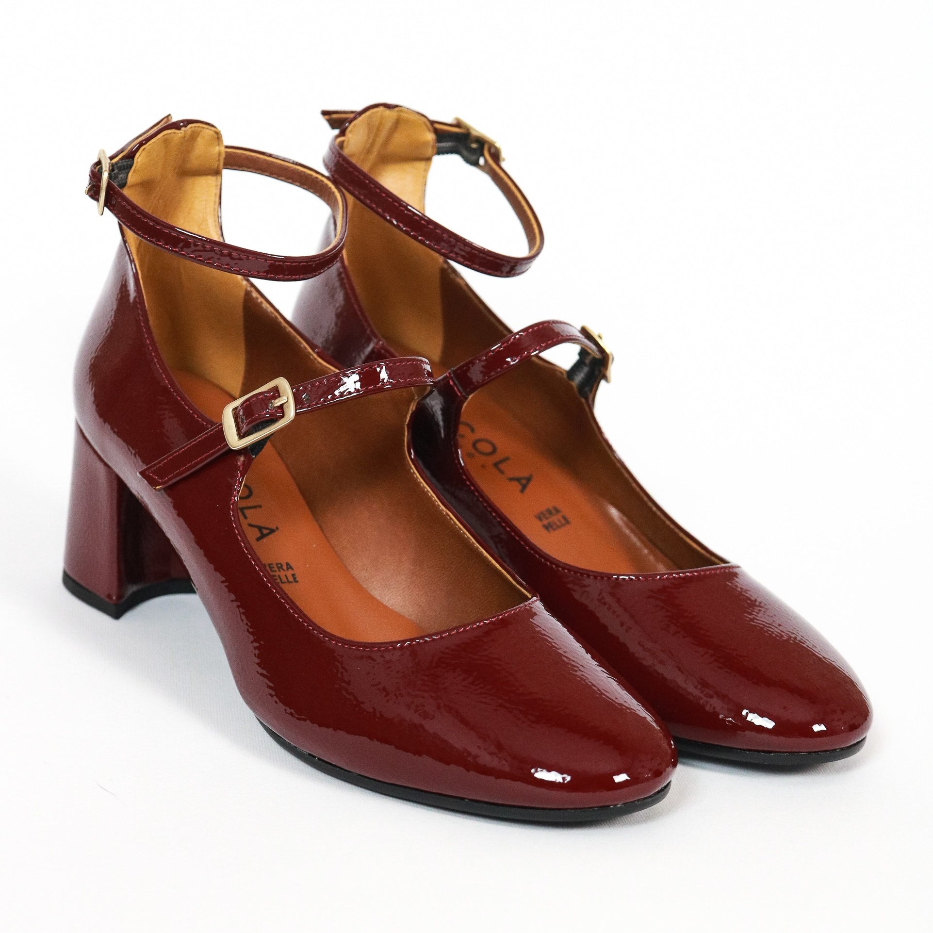 MARY JANE 2 CINTURINI CHOCOLA' BORDEAUX