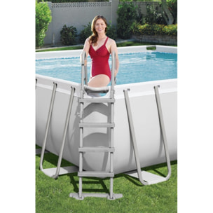 Bestway Piscine hors sol - Rectangulaire - Power Steel - Gris clair - 549 x 274 x 122 cm