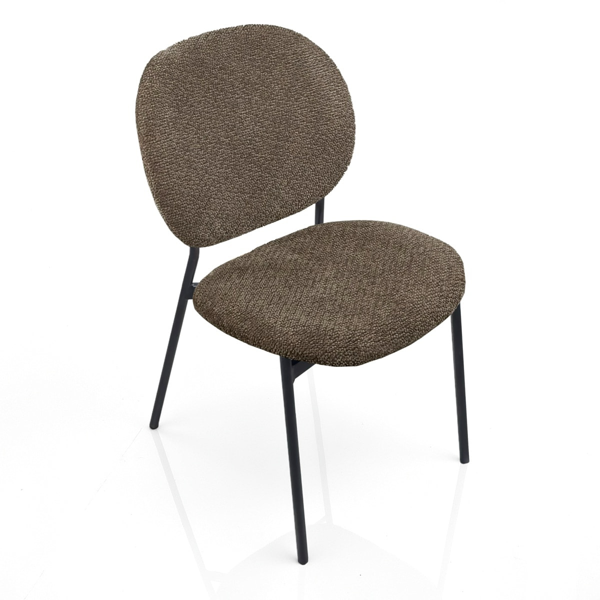 Lot de 2 chaises de salle à manger Tomasucci WERZA, en tissu, marron, 58 × 47 × 81 cm