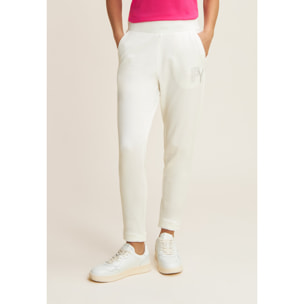 Pantaloni 7/8 con Risvolto e Strass