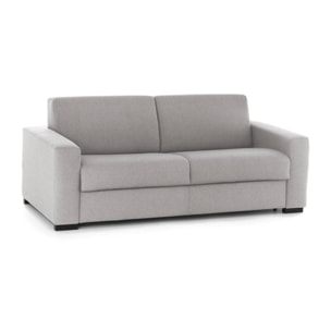 Divano Letto Alicia, Divano a 3 posti, 100% Made in Italy, Sofà Soggiorno con apertura girevole, in tessuto imbottito, con Braccioli slim, Cm 200x95h90, Grigio