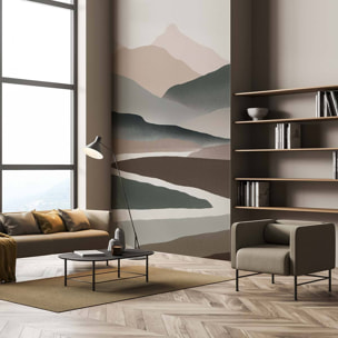 Papier peint panoramique vallon et rivière Intissé