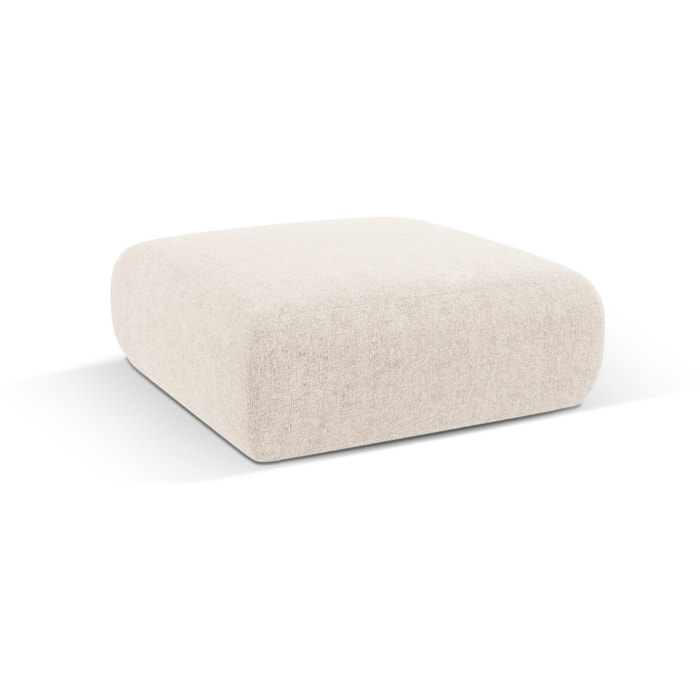 Pouf "Nolio" 2 places en chenille beige clair
