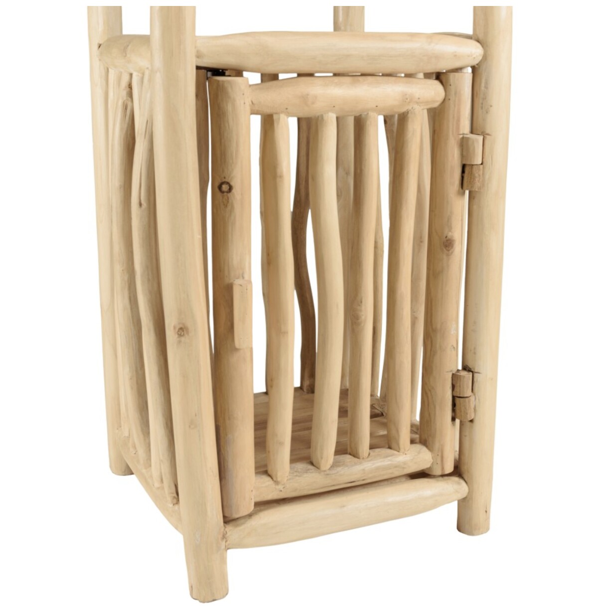 WILL - Étagère 2 niveaux 1 porte en branches de teck naturel