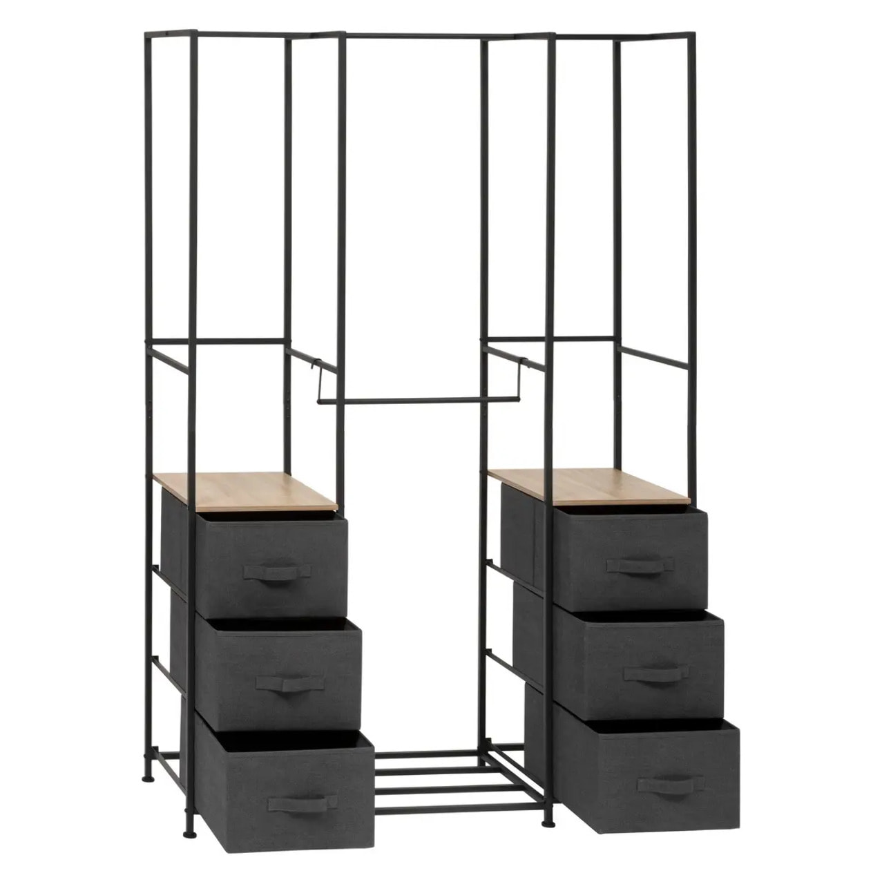 Penderie Tissa 2 étagères 6 tiroirs