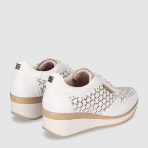 Zapatos de Piel - Blanco - Tacón: 4 cm