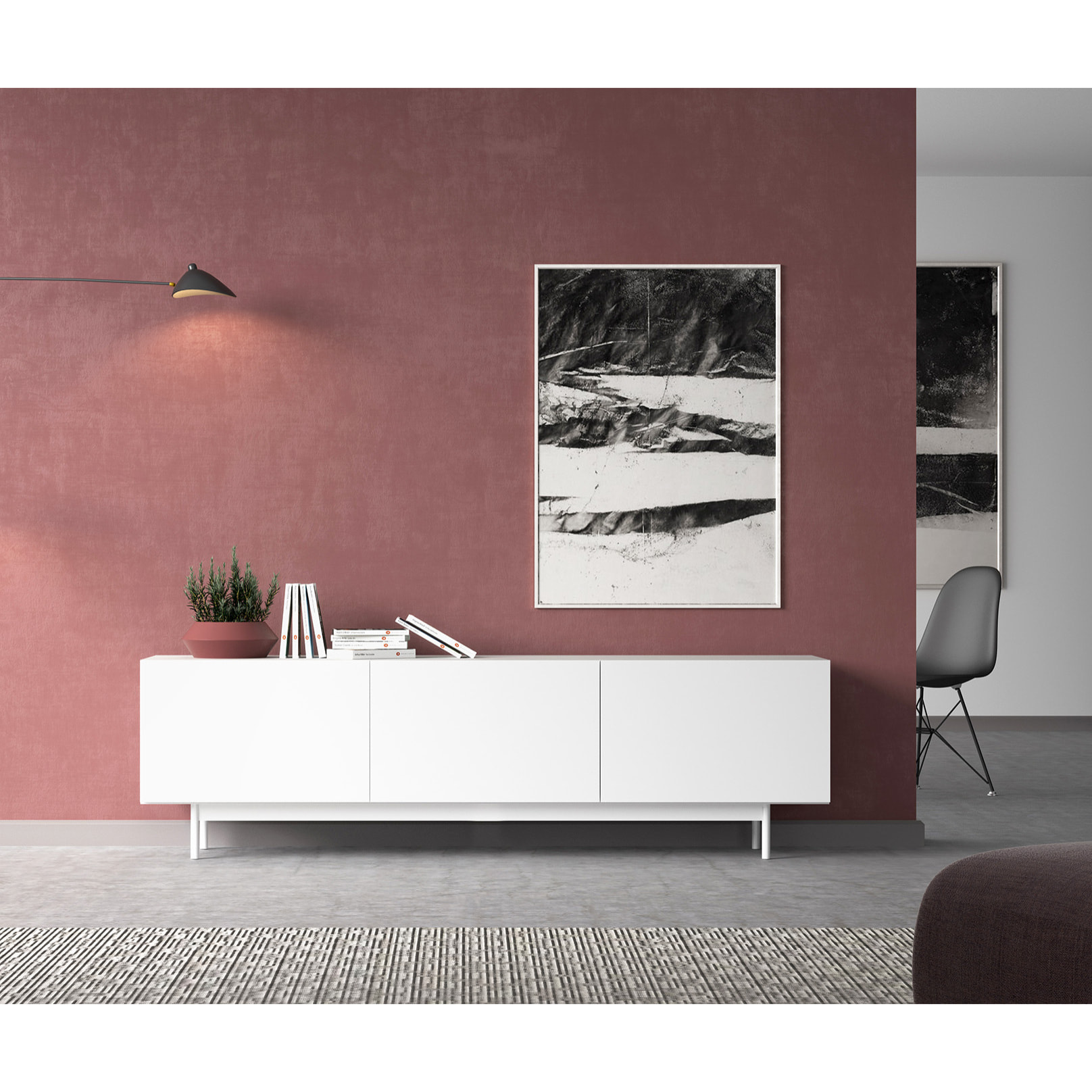 Bajo tv 3 puertas Printed blanco 52x180x44 cm