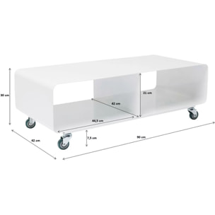 Meuble TV Lounge à roulettes crème Kare Design