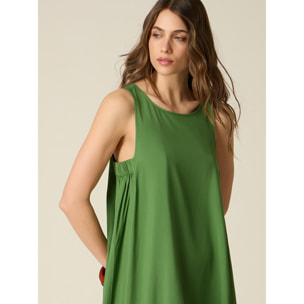 Oltre - vestido oversize sin mangas de viscosa - Verde