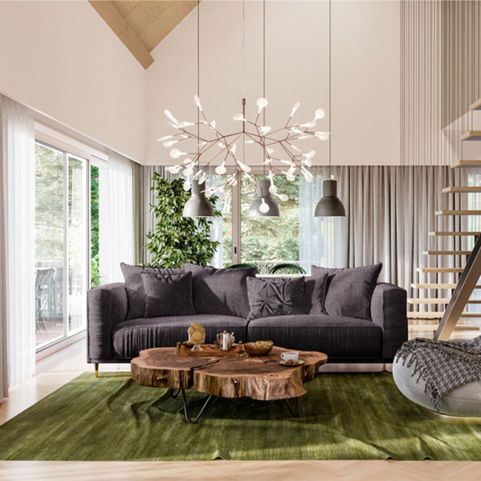 Canapé Droit Velours Fiorenzo - 4 places