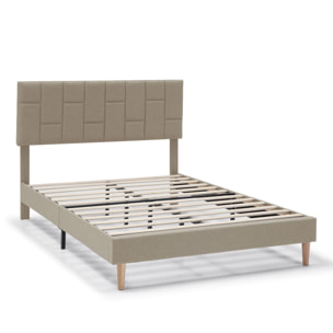 Estructura de Cama tapizada Sorni de 30 cm, 90/135-140/150x190 cm, Beige