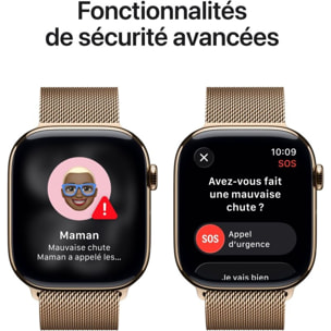 Montre connectée APPLE WATCH 46mm Tit Or Milanais Serie 11 S/M Cellular